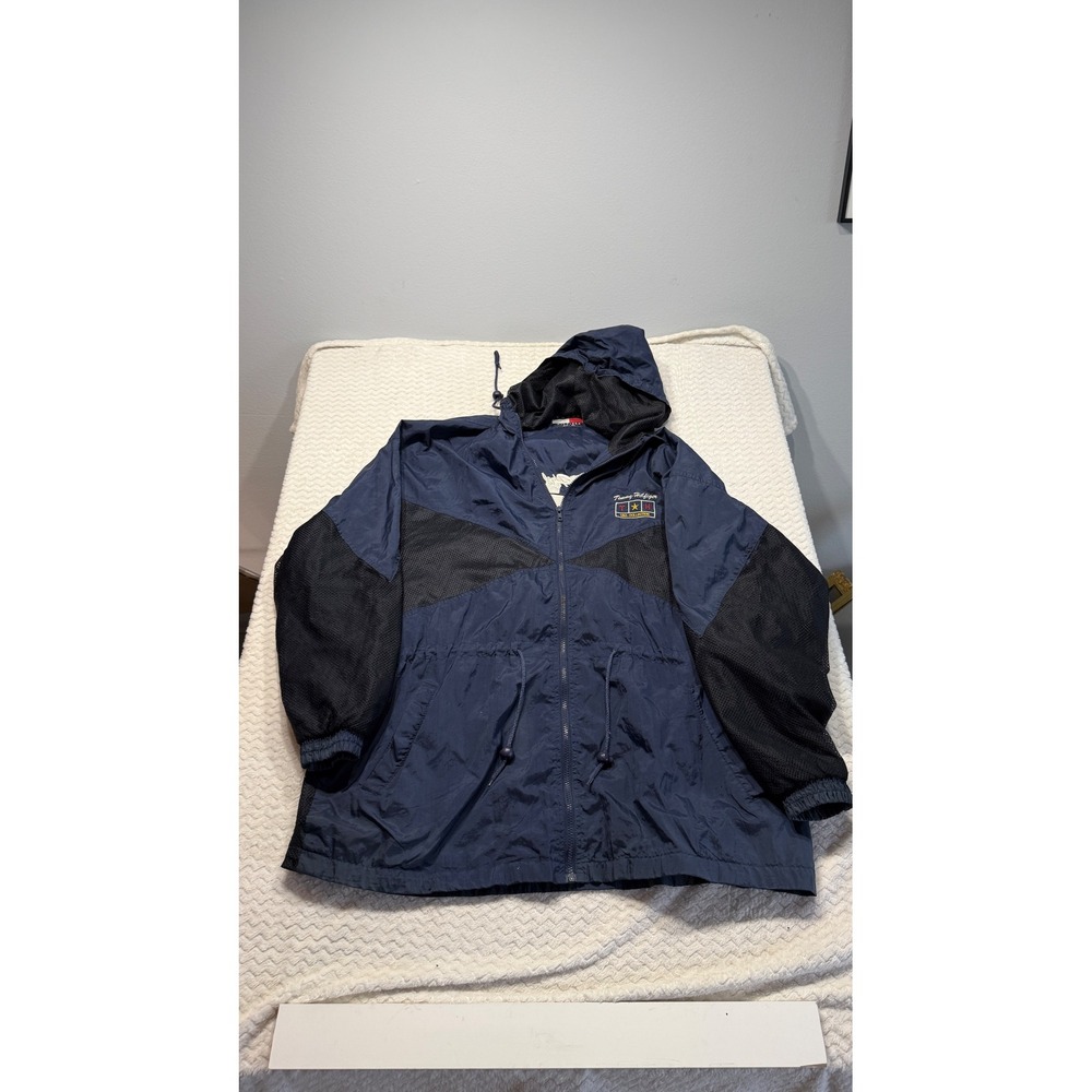 Vintage Tommy Hilfiger USA Collection Mesh Panel Hooded Windbreaker Jacket XL